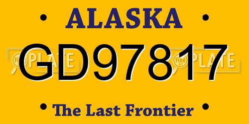 GD97817 Alaska License Plate