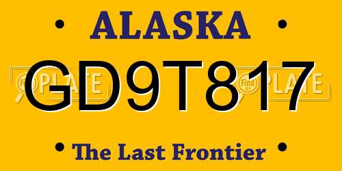 GD9T817 Alaska License Plate