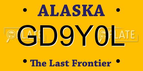 GD9Y0L Alaska License Plate