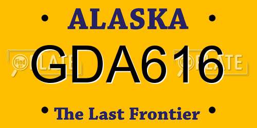 GDA616 Alaska License Plate