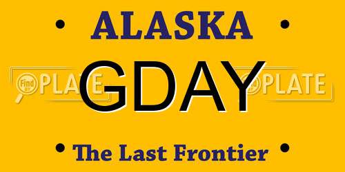 GDAY Alaska License Plate