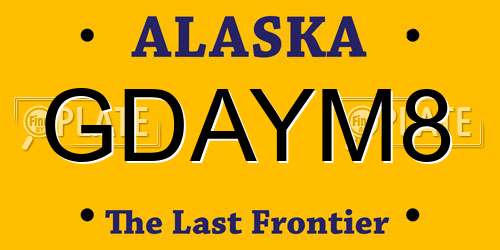 GDAYM8 Alaska License Plate