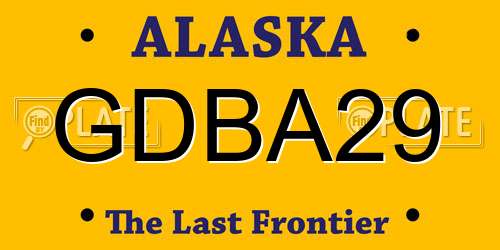 GDBA29 Alaska License Plate