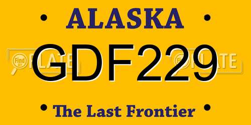 GDF229 Alaska License Plate