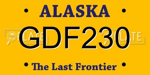 GDF230 Alaska License Plate