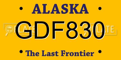 GDF830 Alaska License Plate