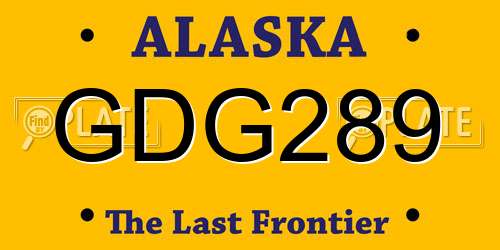 GDG289 Alaska License Plate