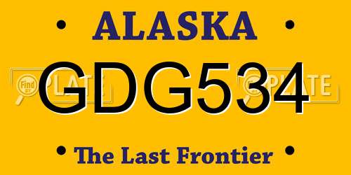GDG534 Alaska License Plate