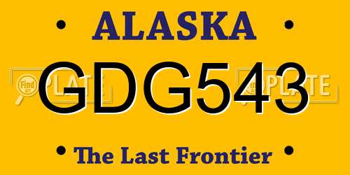 GDG543 Alaska License Plate