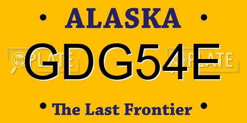 GDG54E Alaska License Plate