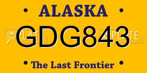 GDG843 Alaska License Plate