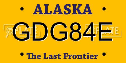 GDG84E Alaska License Plate