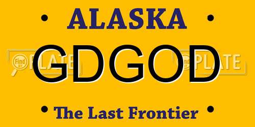 GDGOD Alaska License Plate