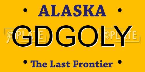GDGOLY Alaska License Plate