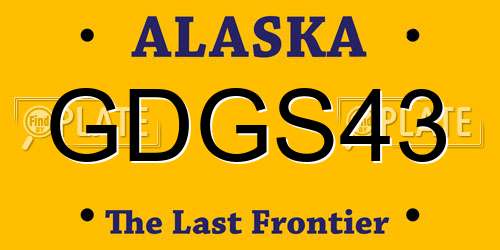 GDGS43 Alaska License Plate