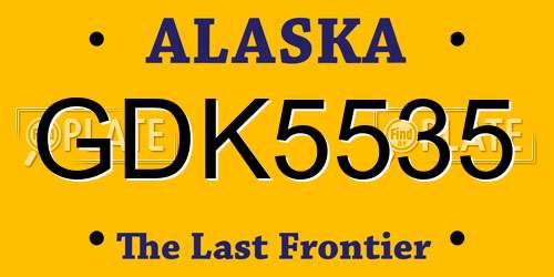 GDK5535 Alaska License Plate