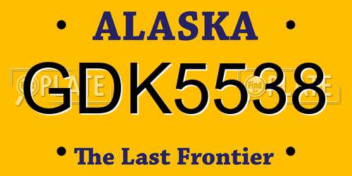 GDK5538 Alaska License Plate