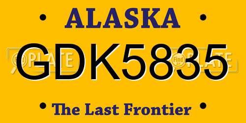 GDK5835 Alaska License Plate