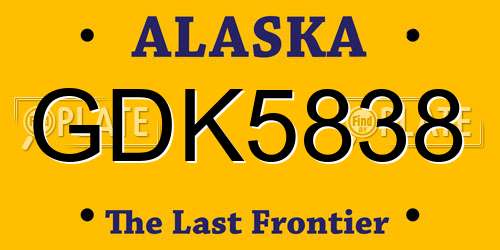GDK5838 Alaska License Plate