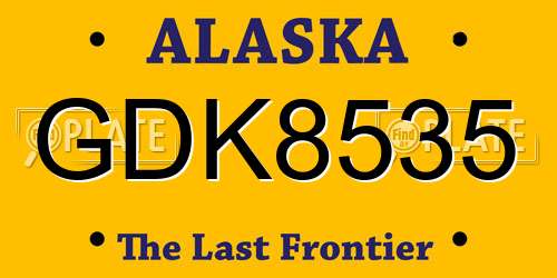 GDK8535 Alaska License Plate
