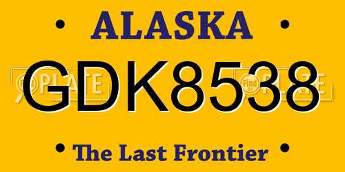 GDK8538 Alaska License Plate