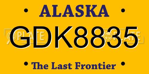 GDK8835 Alaska License Plate
