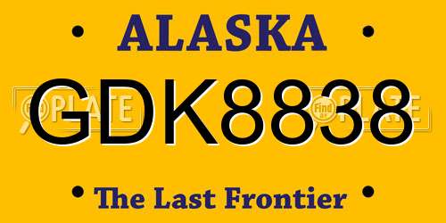 GDK8838 Alaska License Plate
