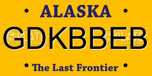 GDKBBEB Alaska License Plate