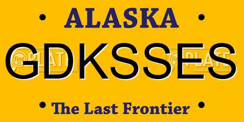 GDKSSES Alaska License Plate