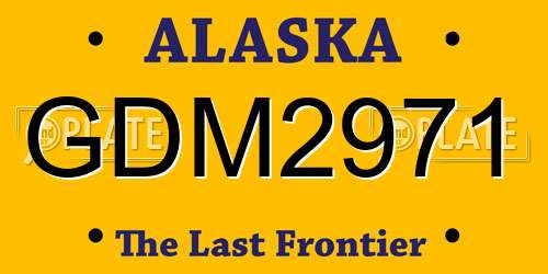 GDM2971 Alaska License Plate