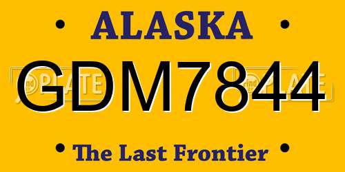 GDM7844 Alaska License Plate