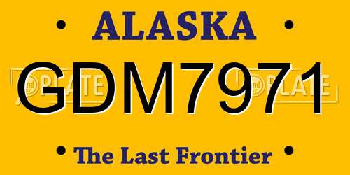 GDM7971 Alaska License Plate