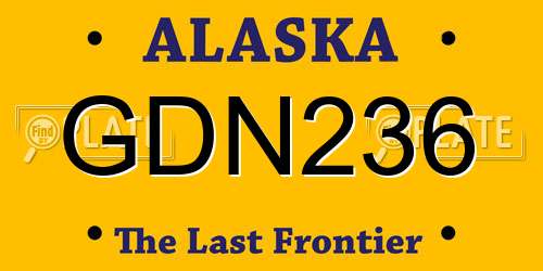 GDN236 Alaska License Plate