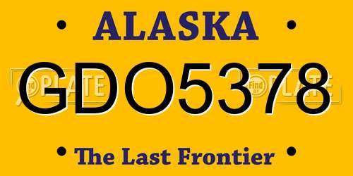 GDO5378 Alaska License Plate