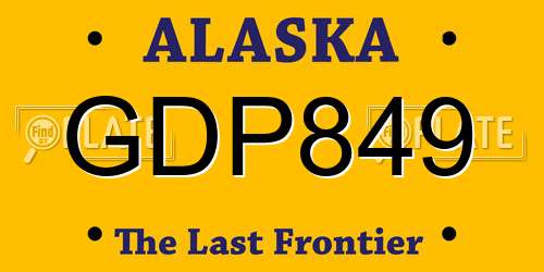 GDP849 Alaska License Plate