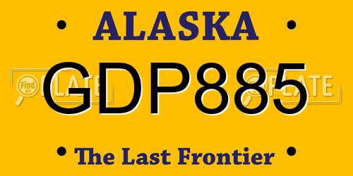 GDP885 Alaska License Plate