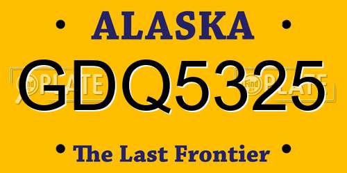 GDQ5325 Alaska License Plate