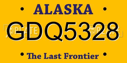 GDQ5328 Alaska License Plate