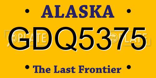 GDQ5375 Alaska License Plate