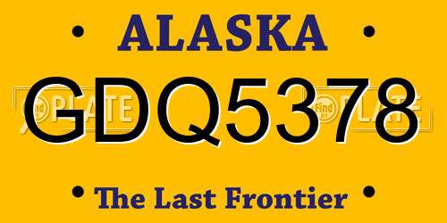 GDQ5378 Alaska License Plate
