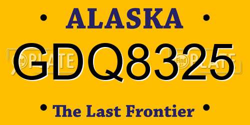 GDQ8325 Alaska License Plate