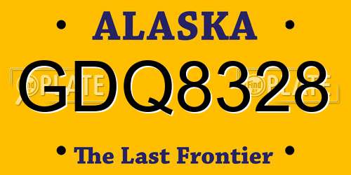 GDQ8328 Alaska License Plate