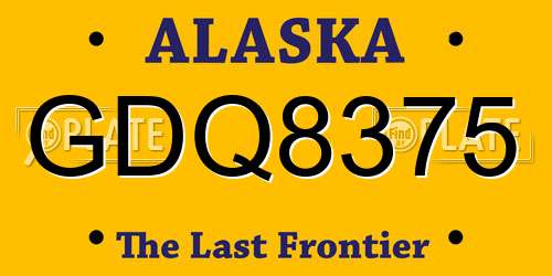 GDQ8375 Alaska License Plate