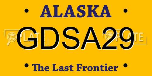 GDSA29 Alaska License Plate
