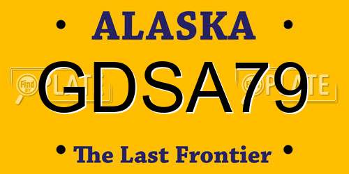GDSA79 Alaska License Plate