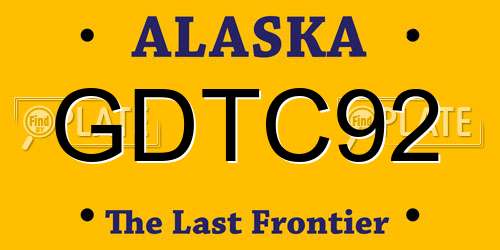 GDTC92 Alaska License Plate