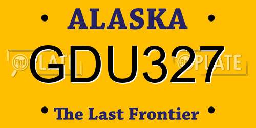 GDU327 Alaska License Plate