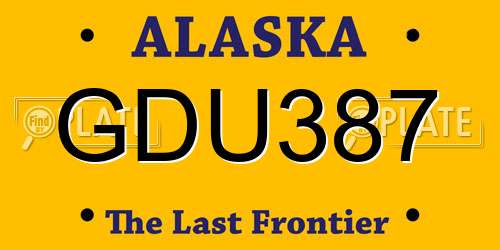 GDU387 Alaska License Plate