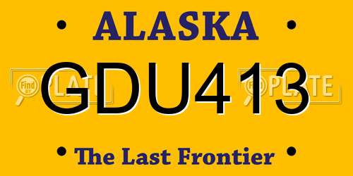 GDU413 Alaska License Plate