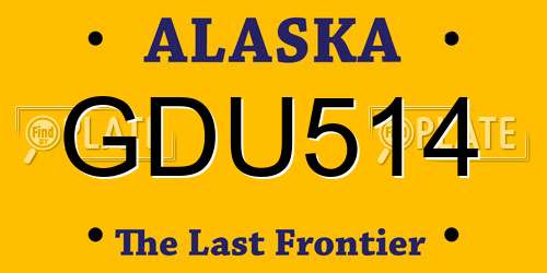 GDU514 Alaska License Plate